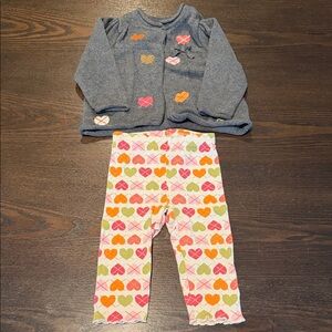 Gymboree Gray and Multicolor Heart Matching Set
